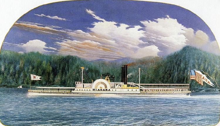 James Bard Niagara, Hudson River steamboat built 1845 oil painting picture
